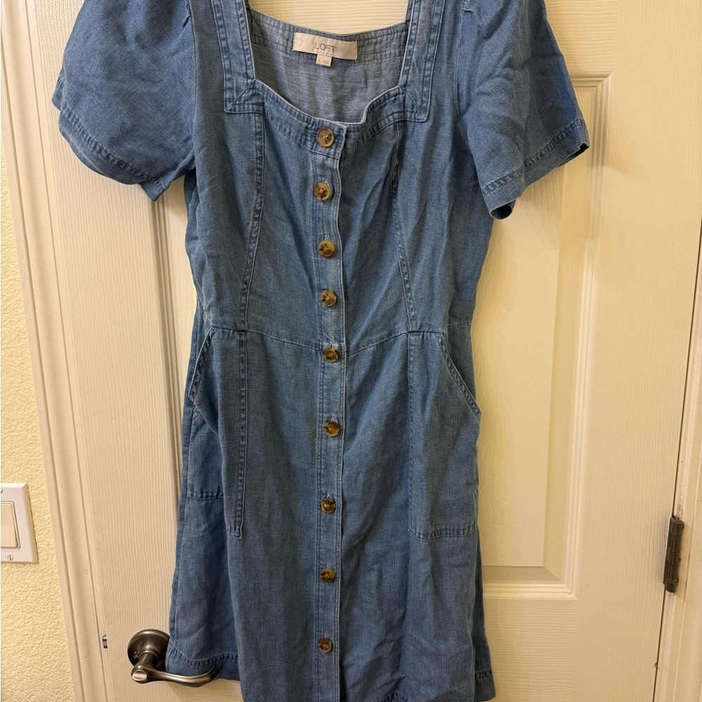 LOFT Blue Denim Mini Dress
